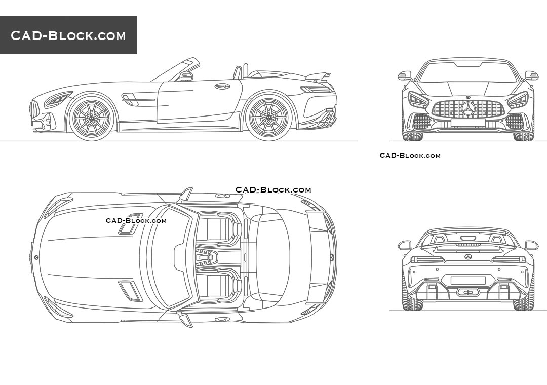 Mercedes-Benz AMG GT R Roadster - CAD Blocks, AutoCAD file