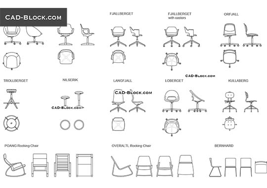 IKEA Chairs - download free CAD Block