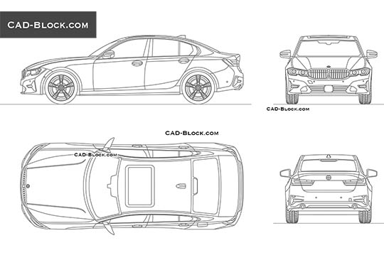 BMW 3 Series - download free CAD Block