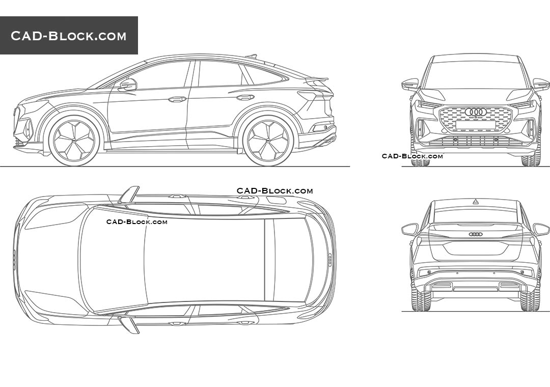 Audi Q4 e-tron Sportback - CAD Blocks, AutoCAD file