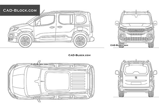 Peugeot Rifter - download free CAD Block