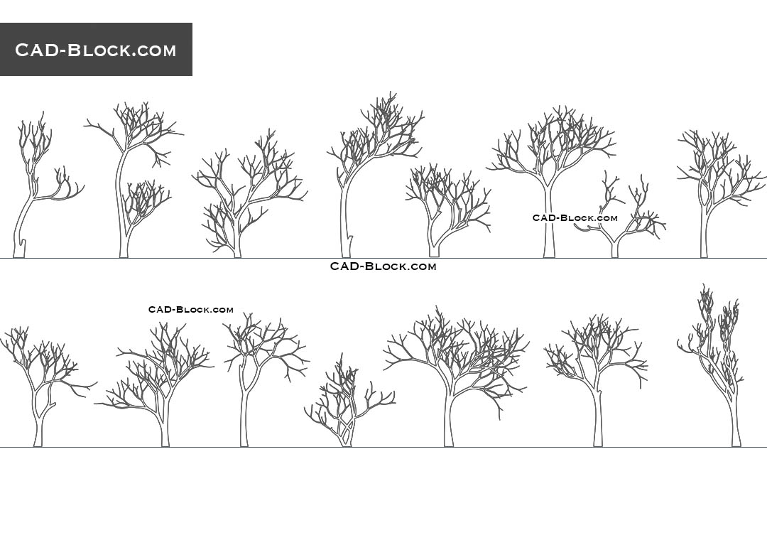 Bald Trees - CAD Blocks, AutoCAD file