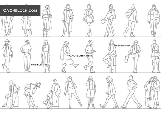 Walking People - download vector illustration