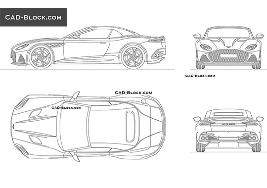 Aston Martin DBS Superieggera Volante - download free CAD Block