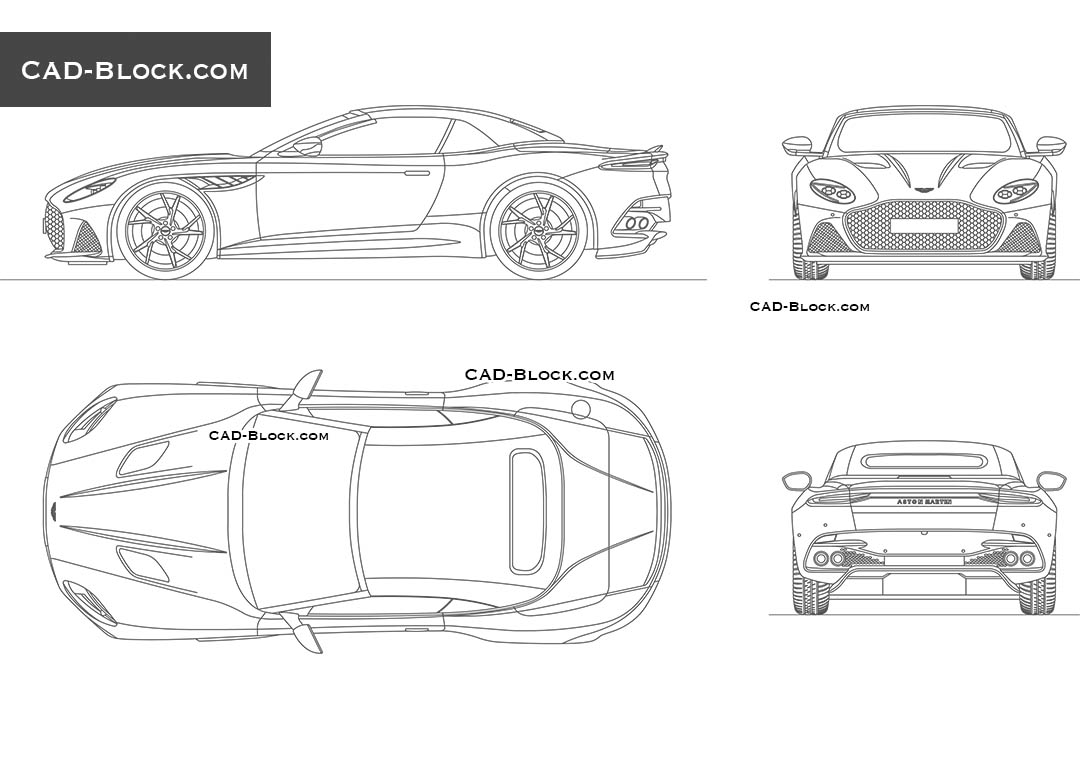 Aston Martin DBS Superieggera Volante - CAD Blocks, AutoCAD file