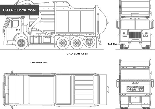 Garbage Truck Peterbilt 320 - download free CAD Block