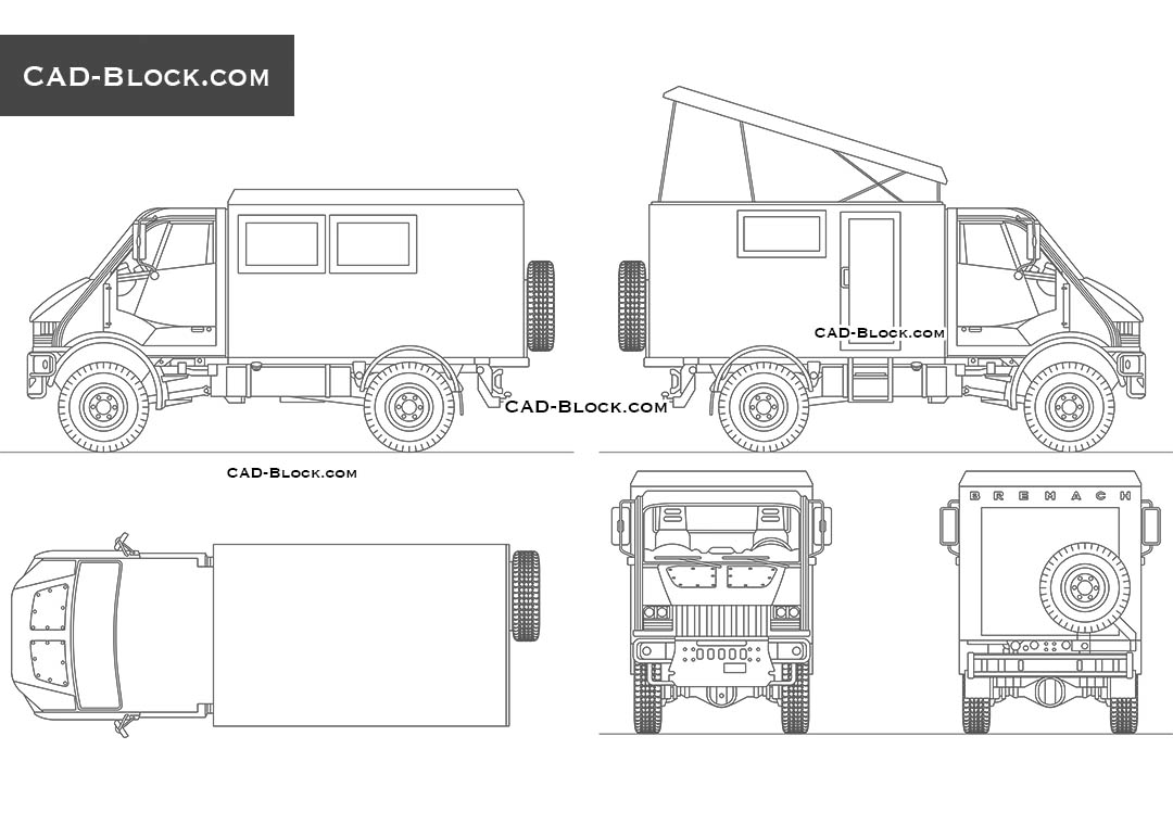 Bremach T-Rex Camper - CAD Blocks, AutoCAD file