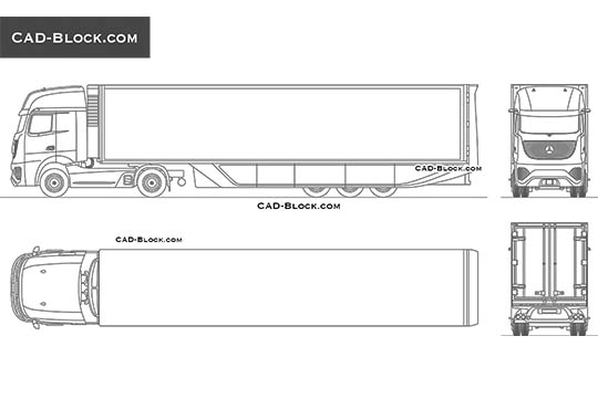 Mercedes-Benz Future Truck Trailer - download free CAD Block