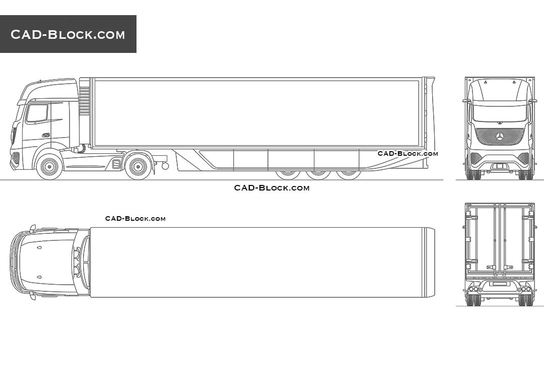 Mercedes-Benz Future Truck Trailer - CAD Blocks, AutoCAD file