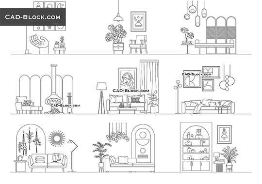 Living Room Details - download free CAD Block