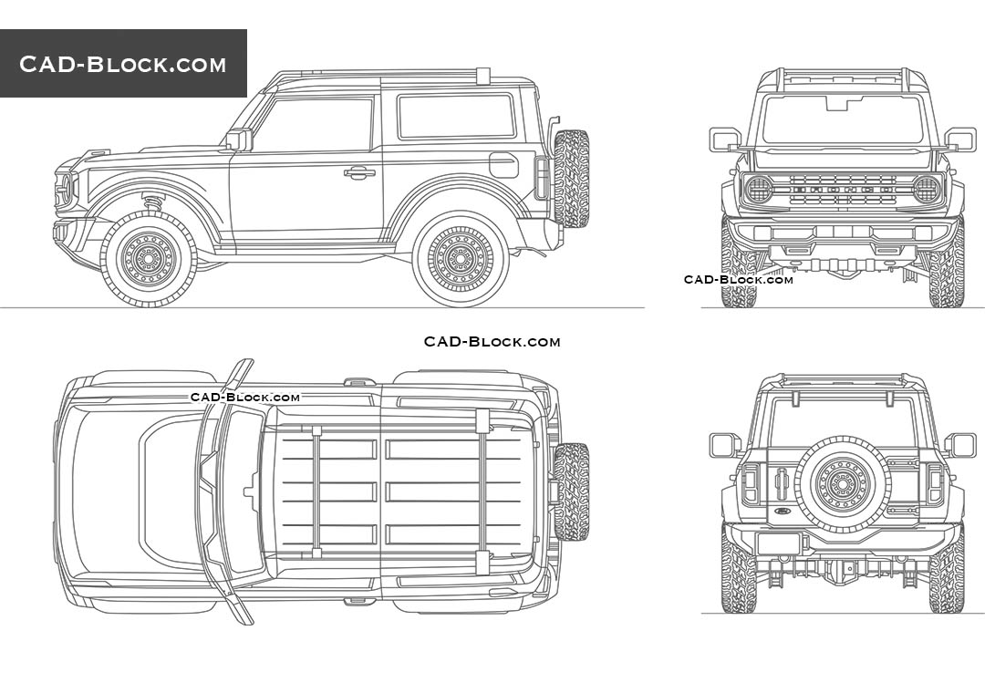 Ford Bronco Base 2-Door - CAD Blocks, AutoCAD file