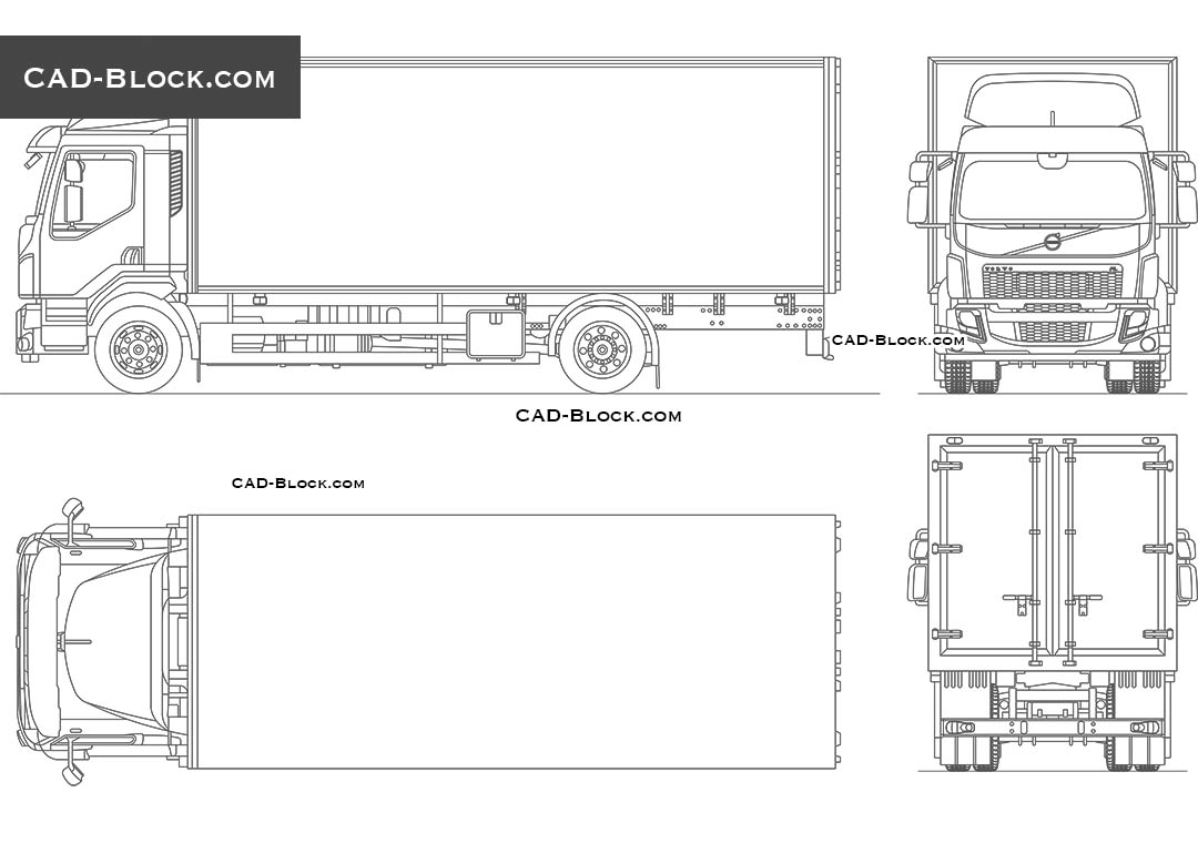 Volvo FL Box Truck (2013) - CAD Blocks, AutoCAD file