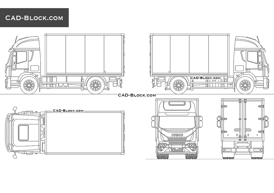 Iveco EuroCargo Box Truck - CAD Blocks, AutoCAD file
