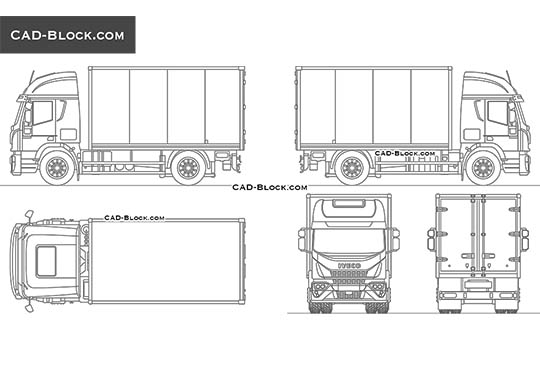 Iveco EuroCargo Box Truck buy AutoCAD Blocks
