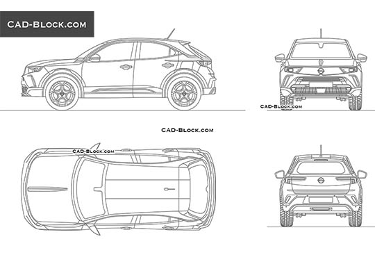 Opel Mokka-e - download vector illustration