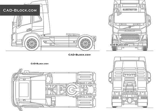 Volvo Electric Tractor Truck buy AutoCAD Blocks