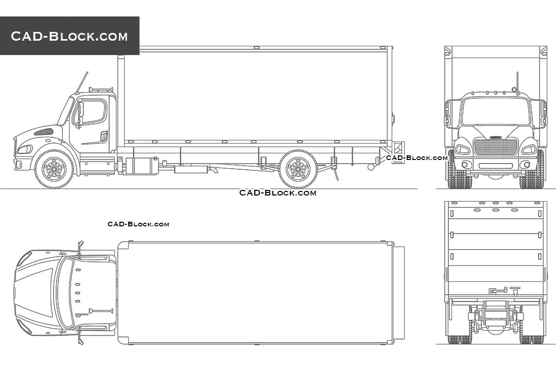 Freightliner M2 106 Box Truck - CAD Blocks, AutoCAD file
