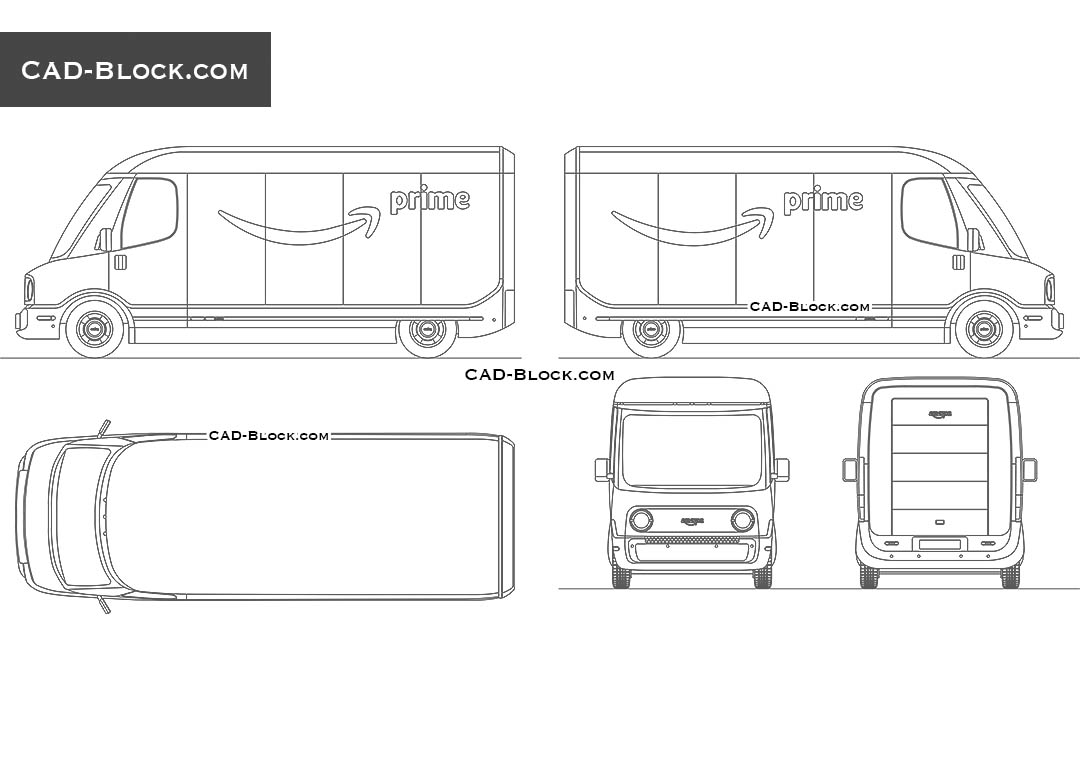 Rivian Delivery Van - CAD Blocks, AutoCAD file
