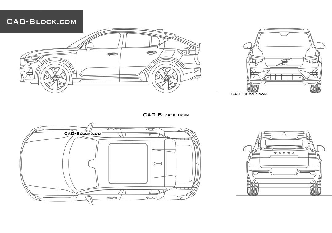 Volvo C40 Recharge - CAD Blocks, AutoCAD file