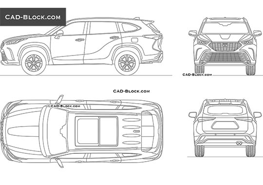 Toyota Crown Kluger - download free CAD Block