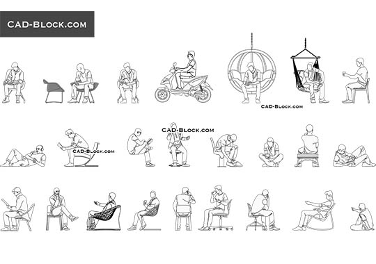 Sitting Man - download vector illustration