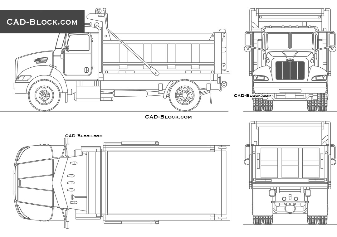 Peterbilt 340 Dump Truck - CAD Blocks, AutoCAD file