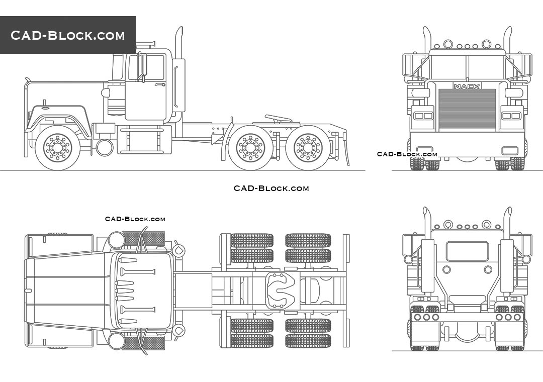 Mack Superliner MP10 (2009) - CAD Blocks, AutoCAD file
