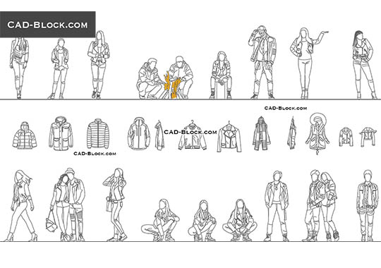People & Jackets - download vector illustration