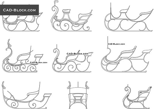 Ancient Sleigh - download vector illustration