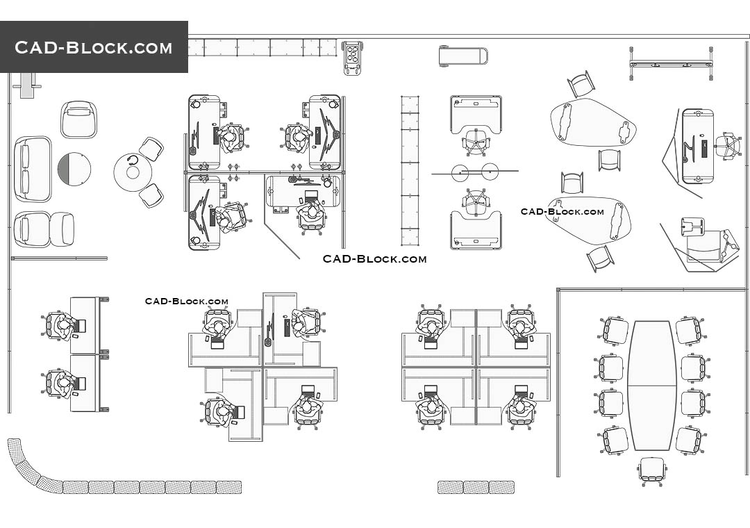 Office Open Space - CAD Blocks, AutoCAD file