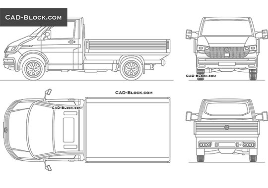 Volkswagen Transporter 6.1 Pickup SWB - download vector illustration