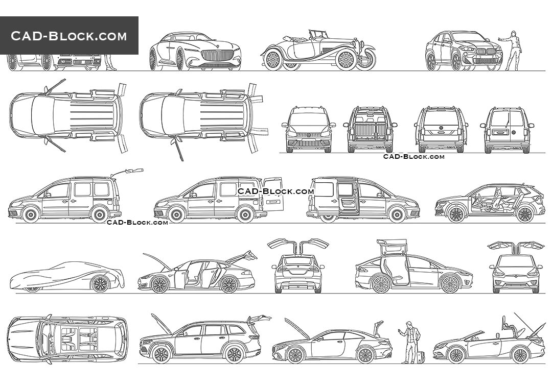 car-collection-vector-cad-drawings