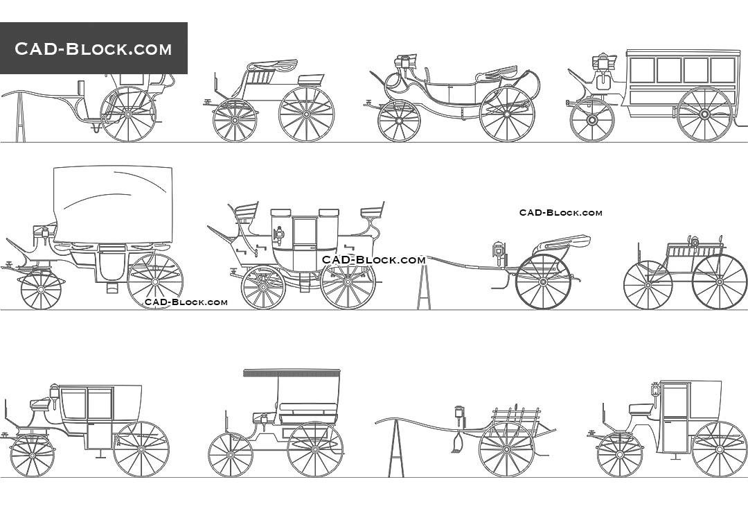 Carriages - CAD Blocks, AutoCAD file