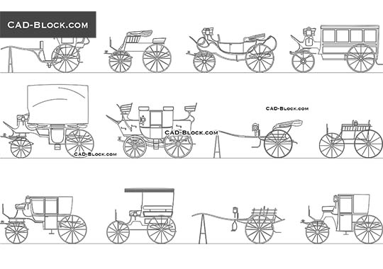 Carriages - download vector illustration