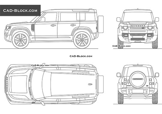 Land Rover Defender 110 - download vector illustration