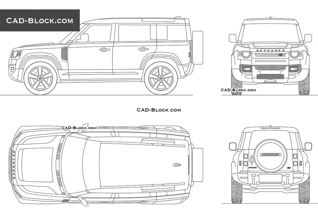 Land Rover Defender 110 - CAD Blocks, AutoCAD file