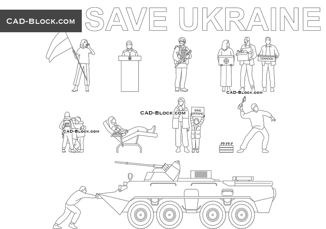 Save Ukraine - CAD Blocks, AutoCAD file