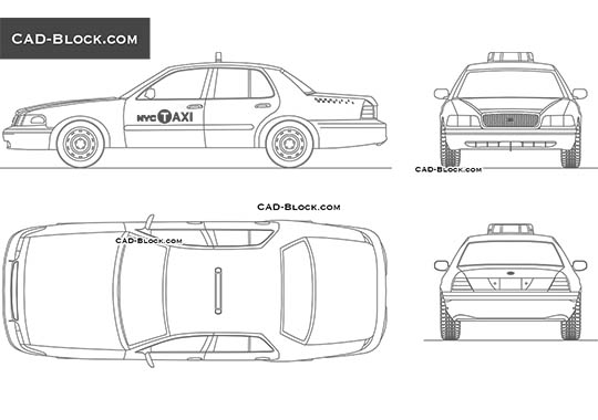 Ford Crown Victoria (New York Taxi) - download vector illustration