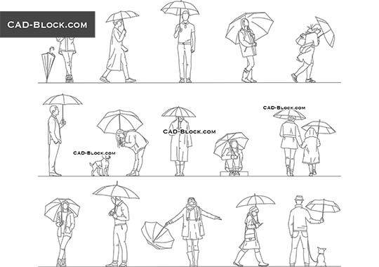 Under Rain - download vector illustration