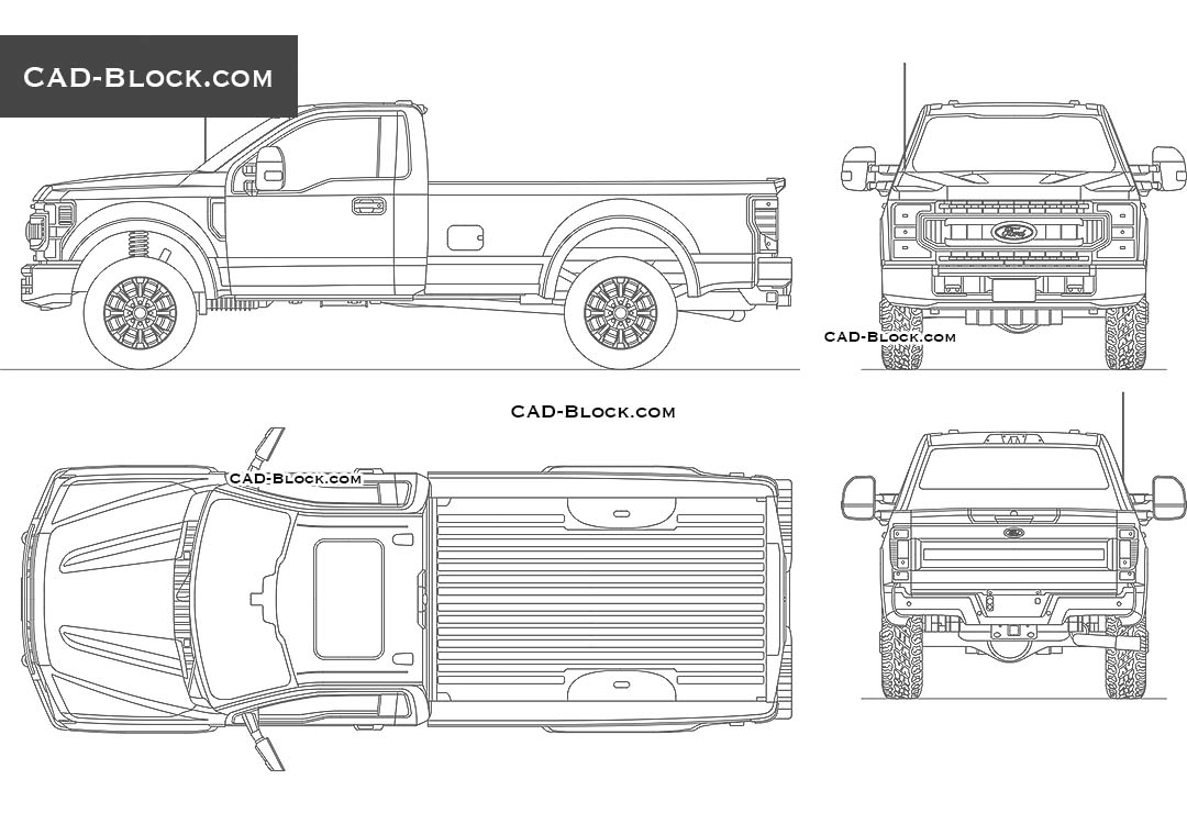 Ford F350 Super Duty XLT 2021 - CAD Blocks, AutoCAD file