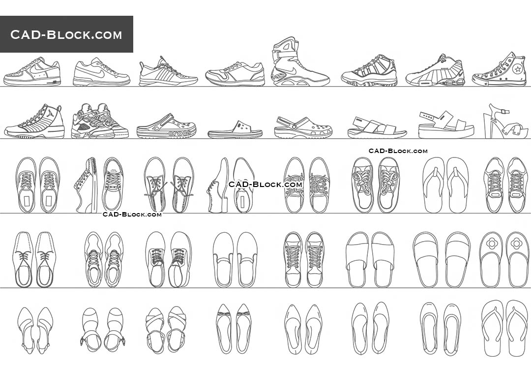 Footwear - CAD Blocks, AutoCAD file
