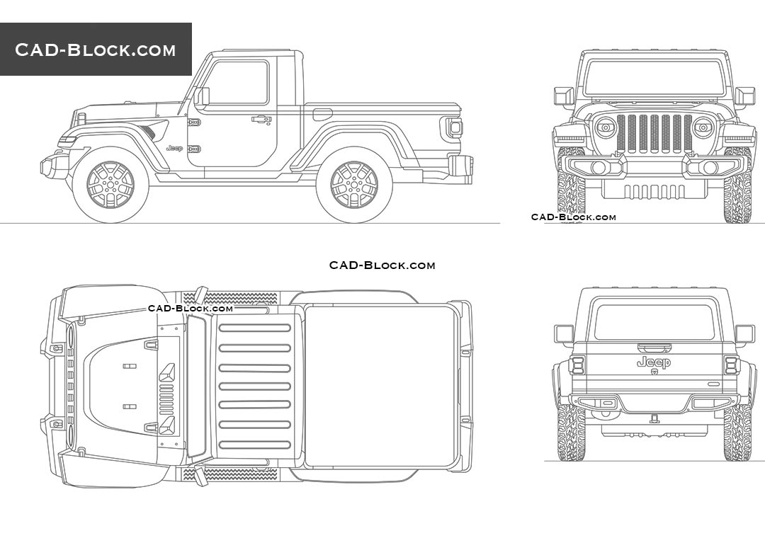 Jeep Gladiator Single Cab - CAD Blocks, AutoCAD file