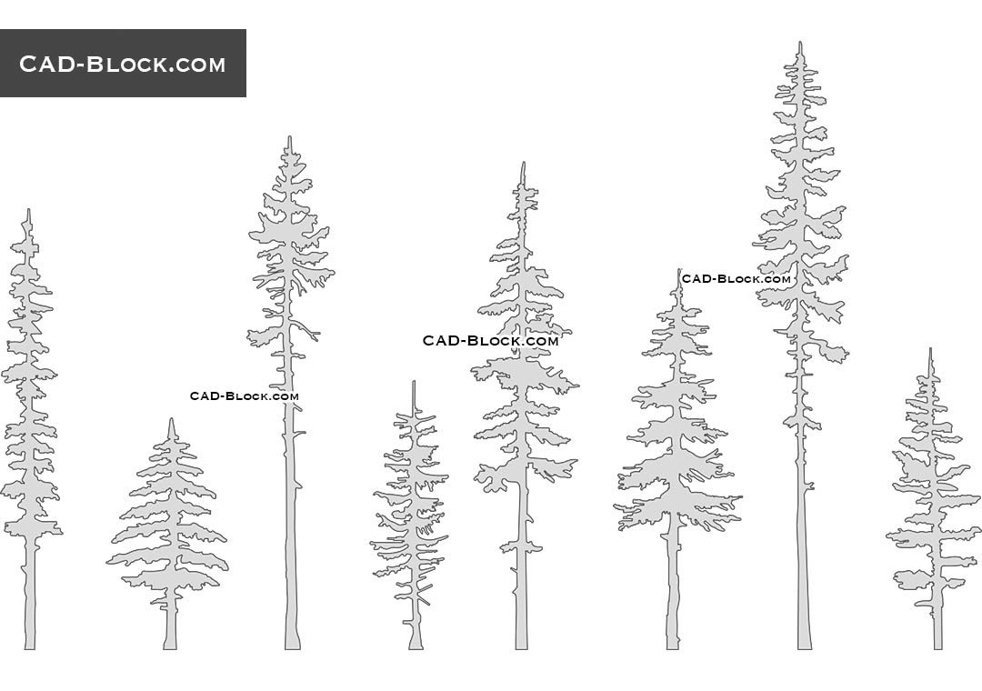 Pine Trees - CAD Blocks, AutoCAD file