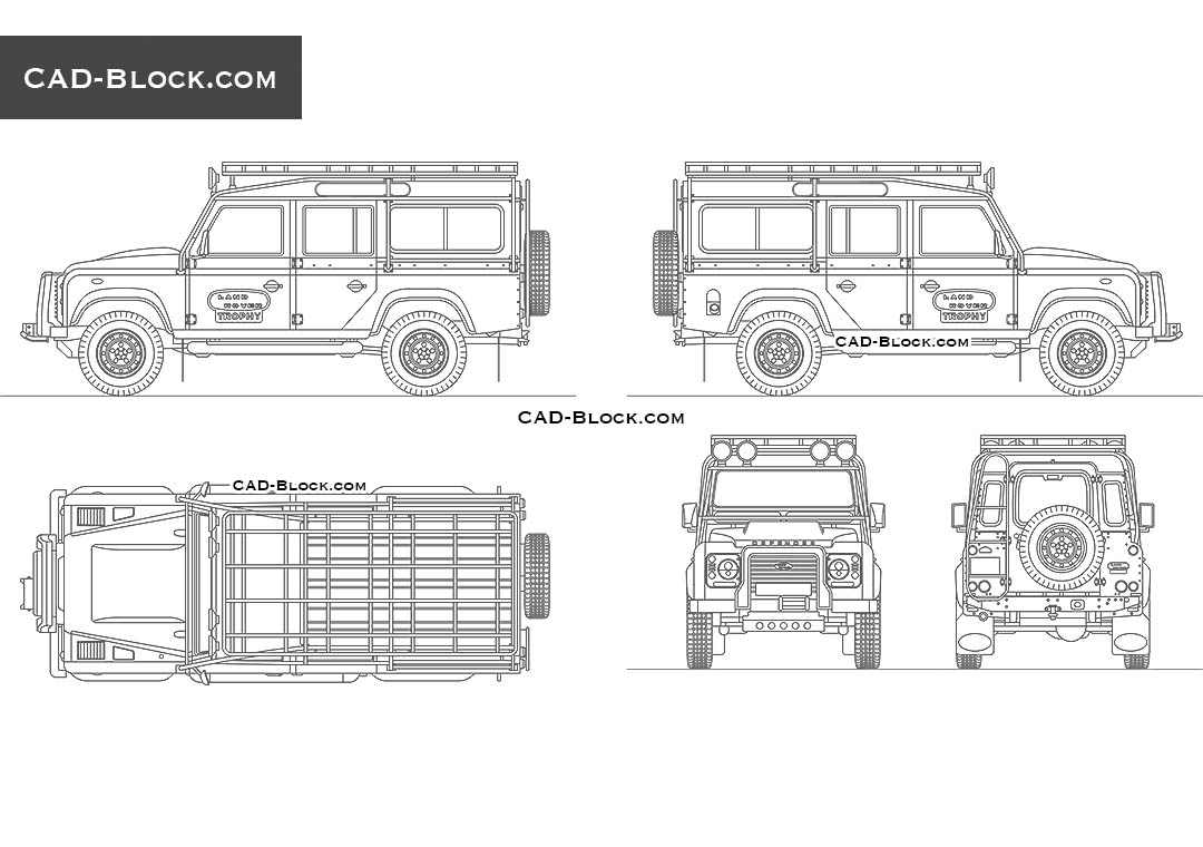 Land Rover Defender Works V8 Trophy - CAD Blocks, AutoCAD file