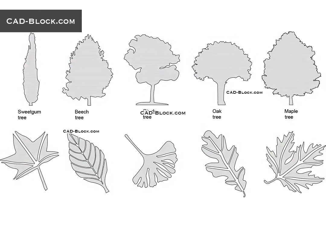 Tree Leaves - CAD Blocks, AutoCAD file