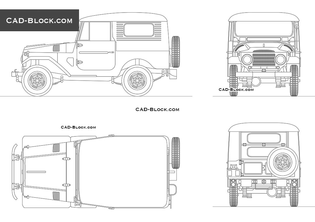 Toyota Land Cruiser J20 (1955) - CAD Blocks, AutoCAD file