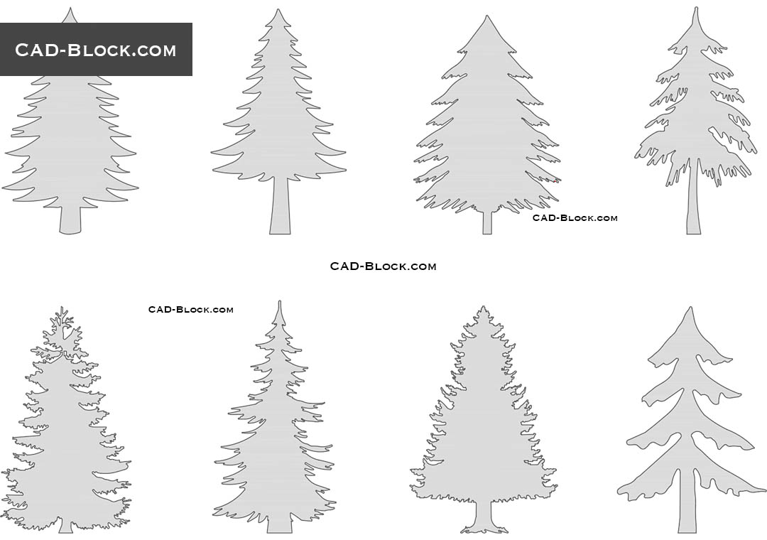 Spruce Tree Stencil - CAD Blocks, AutoCAD file