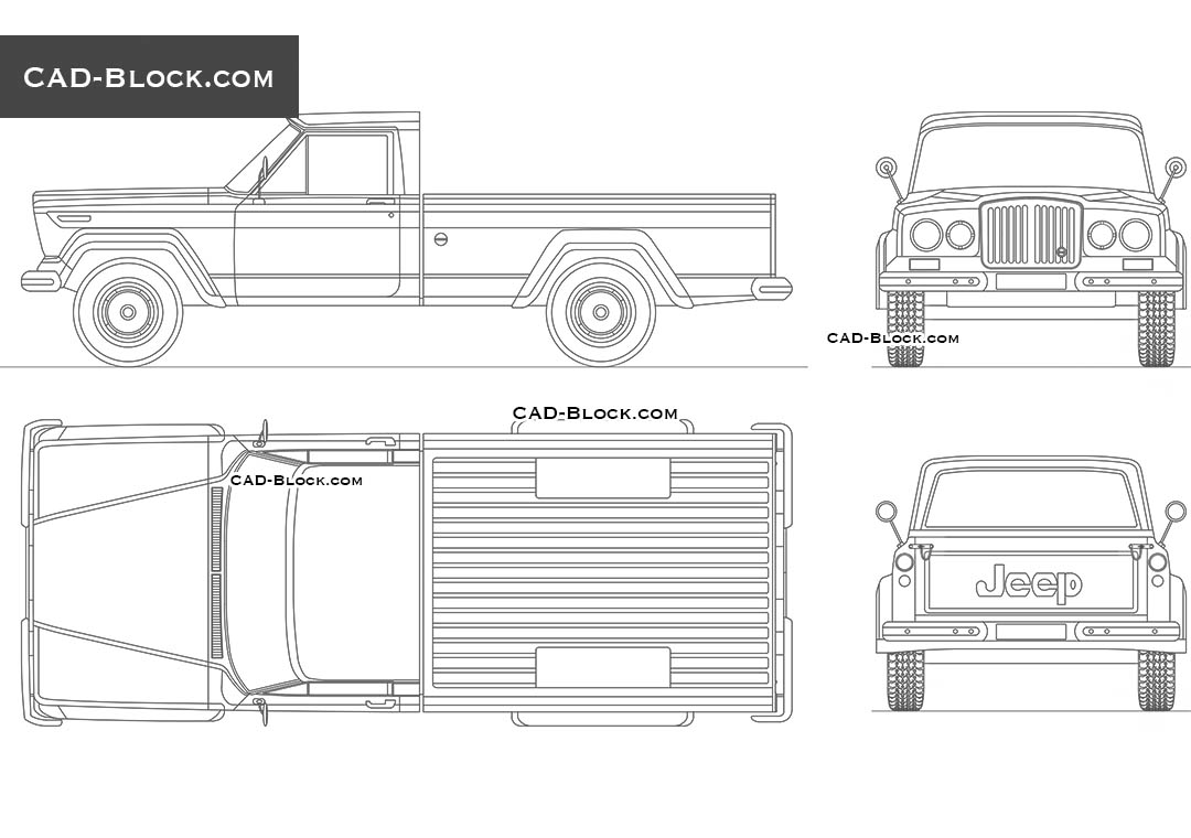 Jeep Gladiator (1962) - CAD Blocks, AutoCAD file