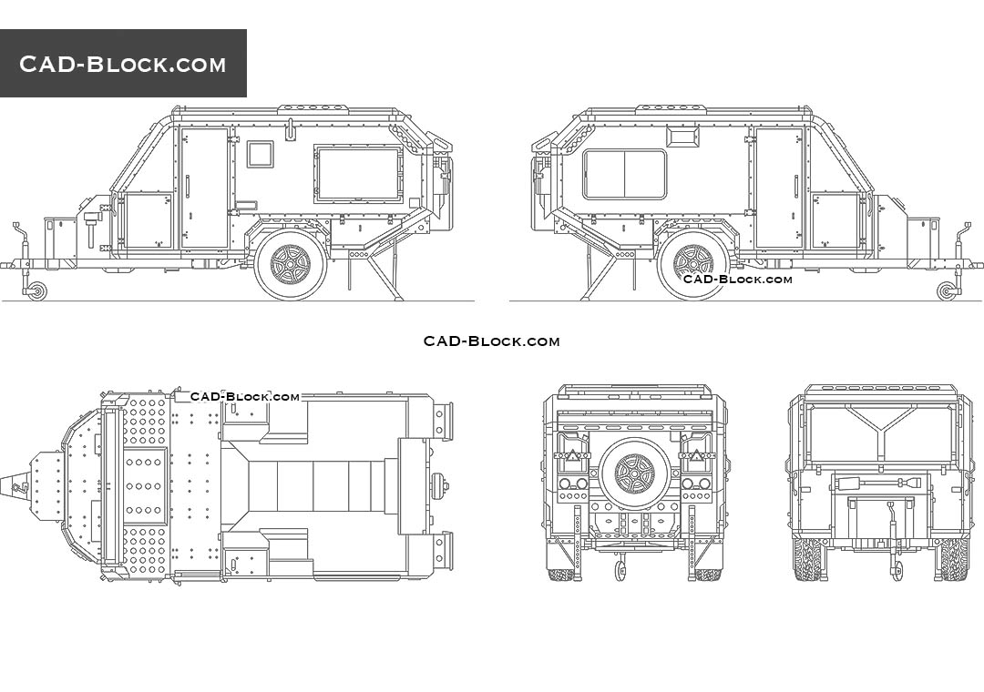 UEV-490 Extreme Platinum Camper Travel - CAD Blocks, AutoCAD file