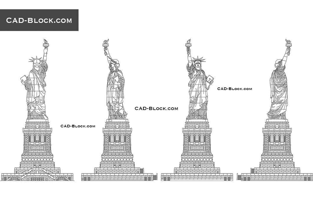 Statue of Liberty (1886) - CAD Blocks, AutoCAD file